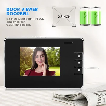 2.8 colių LCD Skaitmeninis Doorbell Kamera, Naktinio Matymo Viewer Elektroninis Vaizdo Durų Bell Akutė Lauko Durys Akių Smart Home