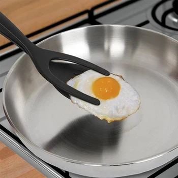 2 In 1 Grip Flip Žnyplės Kiaušinių Mentele Žnyplės Apkabos Blynas Keptas Kiaušinis Prancūzų Toast Omletas Panaikino Turner, Virtuvės Reikmenys