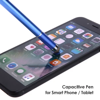 2 in 1 Metalo Capacitive Stylus Jutiklinis Ekranas, Rašikliai už Telefoną, iPad (Tamsiai Mėlyna)