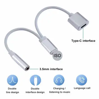 2 in 1 Nešiojamų IOS Ausinių Lizdas į 3,5 mm Audio jungtis Įkrovimo Kabelis Adapteris, Įkroviklis iPhone 7/8/X Ausinių Muzikos Skambinti