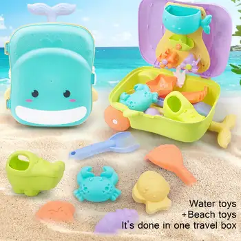 2 in 1 Vaikų Vasaros Lauko, Smėlio Formų, Žaislų, Kūrybinės Paplūdimio Žaislų Rinkinys Kūdikių Maudymosi Žaislai su Lagaminą Vaikai Paplūdimio Žaidimas Žaislai