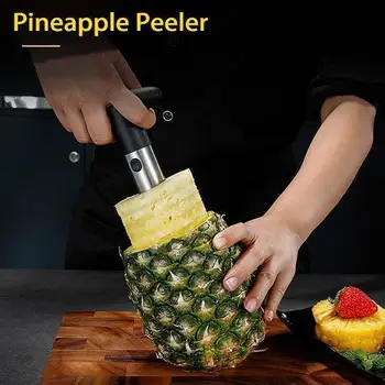 2 naudoja Nerūdijančio Plieno Ananasų Skustukas Cutter Vaisių Peilis peilis spirale Ananasų pjovimo staklės Lengva naudoti virtuvės įrankiai