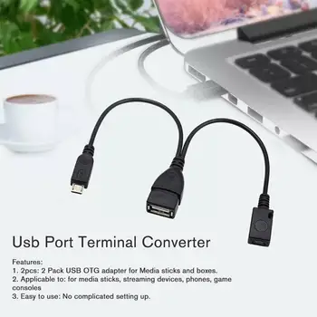 2 Paketas USB Uosto Terminalo Adapteris OTG Kabeliu Gaisro Gen 3 Stick 2 Uoste ar Konverteris Gaisro TV USB Terminalas M0X5