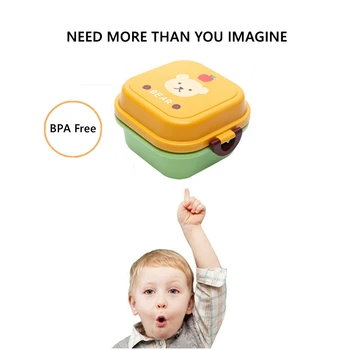 2 Sluoksnis Vaikų Priešpiečių Dėžutė Aukštos Kokybės Animacinių filmų Maisto produktų Laikymo Dėžutės Vaikams Nešiojamų Mikrobangų Mokyklos Bento Dėžutė