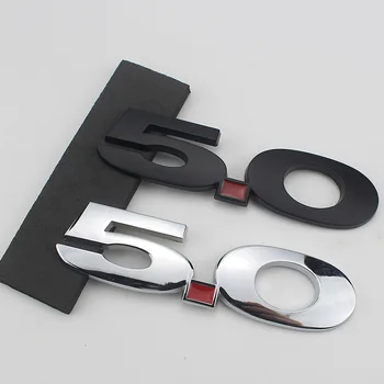 2 Vnt 3D Metalo 5.0 Emblema Universalus Logotipas Ženklelis Automobilių Kėbulo Pusės Sparno Apdaila Lipduką 