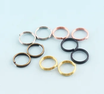200pcs Split žiedai 8mm/10mm Rose gold Keyrings Šuolis Žiedai Metalo Raktas Fob Žiedas Key Chain Papuošalai Rasti Sprendimus Priedai