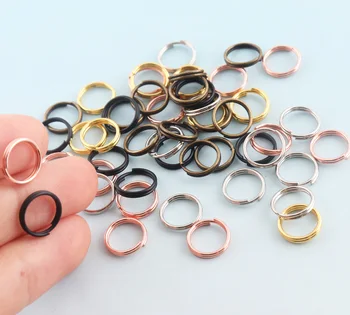 200pcs Split žiedai 8mm/10mm Rose gold Keyrings Šuolis Žiedai Metalo Raktas Fob Žiedas Key Chain Papuošalai Rasti Sprendimus Priedai