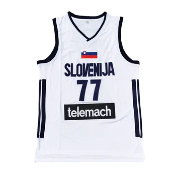 2019 Slovėnija 77 Doncic Prisiūta megztiniai Sporto New Jersey Marškinėliai Sporto Karšto