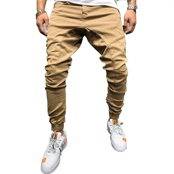 2019 Vyrų Streetwear Kelnės Mados Užtrauktukas Apdailos Sujungimas Haremas Poilsiu Kelnes Hip-Hop Vyriškos Kelnės Kietas Sweatpants Homme