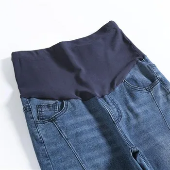 2019 žiemos motinystės džinsai, juosmuo reguliuojamas skrandžio liftas nėštumo kelnės mados asmenybės kojos antblauzdžiai kelnės