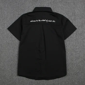 2020 m. Japonijos Studentų Jk Vienodos juodos spalvos trumpomis Rankovėmis V-kaklo Marškinėliai Mergaitėms Vidurio Aukštosios Mokyklos Uniformos Mokykloje Suknelė Viršūnės S-XL
