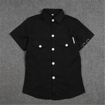 2020 m. Japonijos Studentų Jk Vienodos juodos spalvos trumpomis Rankovėmis V-kaklo Marškinėliai Mergaitėms Vidurio Aukštosios Mokyklos Uniformos Mokykloje Suknelė Viršūnės S-XL