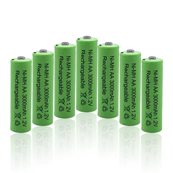 2021 AA baterijos, įkraunamos AA baterijos, 1.2 V didelės galios, aukšto tankio, 3000mAh, AA, įkraunamas, Nimas žaislas baterija