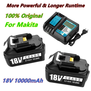 2021 BL1860 Įkrovimo Baterija (akumuliatorius 18V 10000mAh Ličio jonų už Makita 18v 10.ah Baterijos BL1840 BL1850 BL1830 BL1860B LXT+mokestis