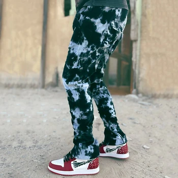 2021 Karšto Pardavimo Kaklaraištis dažyti džinsai Vyrams liesas Džinsus Vyrų Mados Streetwear Nelaimę Hip-Hop Kasdien Džinsinis audinys Visiškai Atsitiktinis Ilgio Kelnės