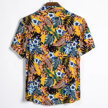 2021 Kokybės Harajuku Paplūdimys Marškinėliai Vyrams Trumpomis Rankovėmis Havajų Marškinėliai Atsitiktinis Vasaros Gėlių Spausdinti Vyrų Palaidinė Laisvi, Banglentės
