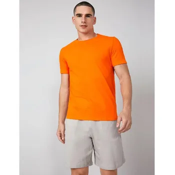2021 m. Pavasarį naujas trumpas rankovės marškinėliai vyrams vientisos spalvos medvilnės o-kaklo viršūnes plius dydis aukštos kokybės marškinėliai