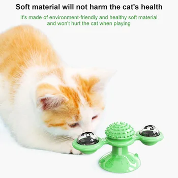 2021 NAUJAS vėjo malūnas Kačių Žaislai Fidget Suktuko Kitten Su LED Katžolių Kamuolys Dantis Valyti Kačių Reikmenys