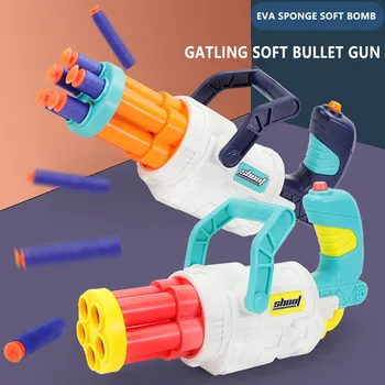 2021 Naujas Žaislinius Šautuvus, Vaikų Gatling Vadovas Minkšta Kulka Žaislas Eva Launchable Žaislas Gatling Instrukcija Minkštas Saugus Bullet Gun Žaislas