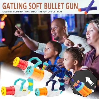 2021 Naujas Žaislinius Šautuvus, Vaikų Gatling Vadovas Minkšta Kulka Žaislas Eva Launchable Žaislas Gatling Instrukcija Minkštas Saugus Bullet Gun Žaislas
