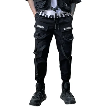 2021 Naują Atvykimo Juostelės Hip-Hop Atsitiktinis Poilsiu Sweatpants Mados Street Wear Haremo Kelnės