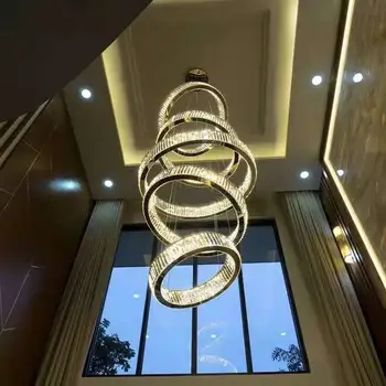 2021 Prabangūs Modernios Liustra Apšvietimo Didelių Laiptų Šviesos diodų (LED Kristalų Lempos, vidaus Apdaila, Apšvietimas Šviestuvai