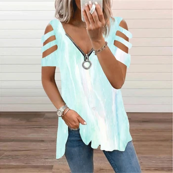 2021 Summer New Graphic Graffiti Print Top Short Sleeve T Shirt Plus Size Casual Hollow Out Tees Streetwear Mujer Women Clothing