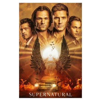 2021 Supernatural Sezonas TV Serialas plakatus Šilko Šviesos Drobės Namuose Lova Kambario Sienos Diamond Dažymo Apdailos Dizaino FH786