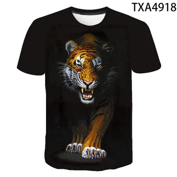 2021 Tigras 3D T-shirt Vyrų Vasaros Mados trumpomis Rankovėmis Atspausdintas Gyvūnų Pasaulyje, T-shirt Cool Plus Size Viršų