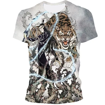 2021 Tigro Ir Leopardo 3D Atspausdintas Gyvūnų Cool T-shirt vyriški trumparankoviai Vasaros Vyrų Viršuje Vyrų Ir Moterų Mados Atsitiktinis