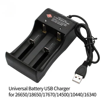 2021 Universalus 1/2 Lizdas Baterija 3.7 V 18650 26650 14500 17670 USB Įkroviklis Smart Chargering Už Li-ion Baterijos NiMH