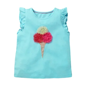 2021 Vasaros Baby Girl marškinėliai Vaikų Dėvėti Rankovių T Shirts Juokinga Drabužius Viršūnes Su ledais Tees Vaikams