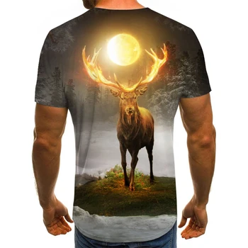 2021 Vasaros Mados vyriški 3D Gyvūnų Žiūrėti Dizaino T-Shirt Kvėpuojantis Atsitiktinis Apvalios Kaklo trumpomis Rankovėmis Viršuje 130-6xl