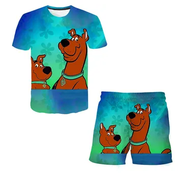 2021 Vasaros Scooby-dootshirts Mergaitė, Berniukas, 2 Vienetų Rinkinių Mielas Viršūnes Ir Trumpas Kelnes Vaikų Drabužių Rinkiniai T-shirt & Šortų Kostiumai