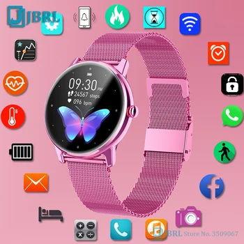 2021 Visą Touch Smart Watch Moterų Fitneso Tracker Elektronika Ponios Laikrodis 
