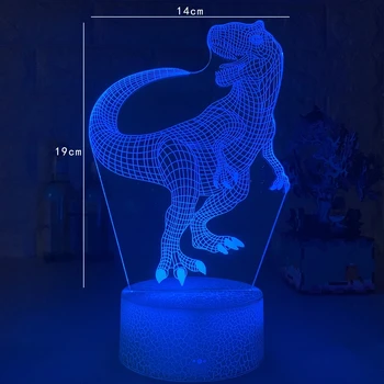 2021LANTERNCOOL Naujas 3D Dinozaurai Lempos Nuotolinio Valdymo Touch Jungiklis 16 Spalvų Dinozaurų Naktį Šviesos Miegamajame Spinta Dekoro Šviestuvas