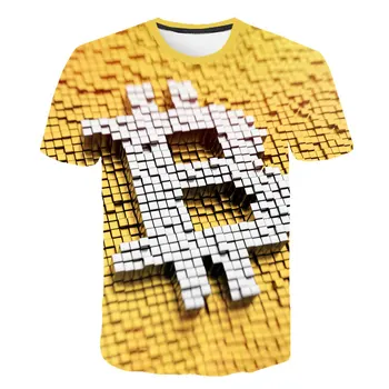 2021Summer Vyrų marškinėliai 3D Bitcoin Spausdinti Marškinėliai trumpomis Rankovėmis Moterims Tees Vyrų Atsitiktinis Moterų T marškinėliai Topai
