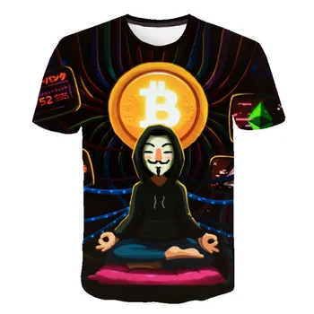2021Summer Vyrų marškinėliai 3D Bitcoin Spausdinti Marškinėliai trumpomis Rankovėmis Moterims Tees Vyrų Atsitiktinis Moterų T marškinėliai Topai