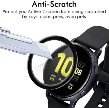 20D Lenkta Kraštas Grūdintas Stiklas Samsung galaxy Žiūrėti Aktyvios 2 40mm 44mm Screen Protector, Plėvelės Stiklo Smart Watch Priedai