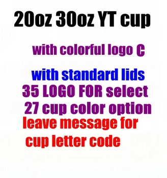 20oz 30oz YT puodelis su spalvinga logotipą, C, standartinė dangteliai šeimos rasti