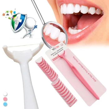 20Pcs Unisex tarpdančių valymo siūlai Juostos Sveikatos Plastikiniai dantų krapštuką Žodžiu Dantis Valyti Dantų Priežiūros Pagaliuko dantų krapštuką dantų Burnos Priežiūros priemonė