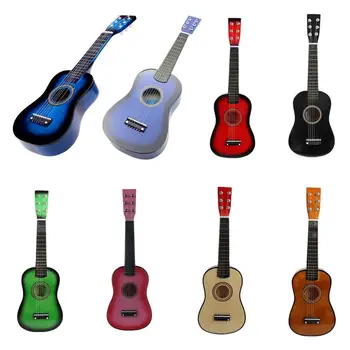 23inch Gitara Mini Gitara Liepų vaiko Muzikinis Žaislas Akustinių Styginis Instrumentas su Plektras 1 String Natūralių Spalvų