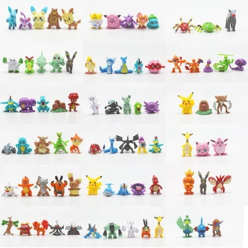 24-144PCS Įvairių Stilių Pokemon Duomenys 2-3cm Japonija, Anime, Pikachu PokéMon Modelis Lėlės, Žaislai Vaikui Gimtadienio Dovanos Vaikams