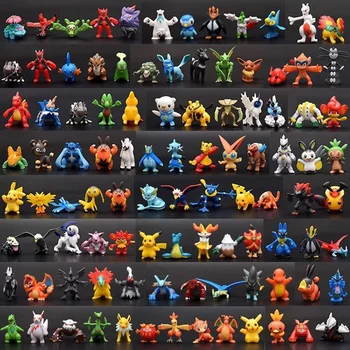 24-144PCS Įvairių Stilių Pokemon Duomenys 2-3cm Japonija, Anime, Pikachu PokéMon Modelis Lėlės, Žaislai Vaikui Gimtadienio Dovanos Vaikams