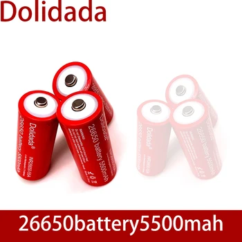 26650 Naujas Originalus 3.7 v 5500 mah Ličio Įkraunama Baterija 26650 su Smailiomis(Nr. PCB), žibintuvėlis baterijos