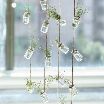 27pcs Vazos Kambarį Apdailos Šiaurės Stiliaus Stiklo Gėlių Vaza Mini Butelis Namų Dekoro Augalų Hydroponic Containe Mielas Kambario Dekoro Vaza
