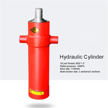 2TG-E71*500 One-way Two-section Sleeve Hydraulic Cylinder Agricultural Vehicle Retractable Top Accessories Hydraulic Tools 500 mm
