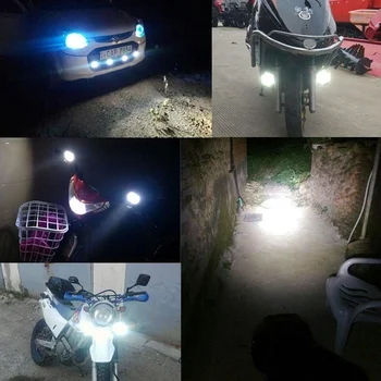 2vnt Motociklo 6 LED Žibintų labai Šviesus Darbo Vietoje Šviesos Motorolerių Elektros Lemputė, Papildomas Galvos Lemputė