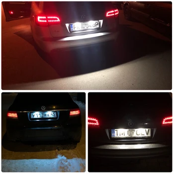 2x Automobilio LED Licencijos Numerį Šviesos Lempa 12V LED Balta Ligh Mercedes Benz C-Class W204 S204 E Klase W212 S212 S-Class W221