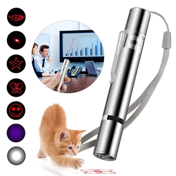 3-In-1 Pet Lazerinė Rodyklė LED Lazeris Žaislas USB Įkrovimo Red Dot Lazerio Šviesa Funny Cat Chaser Stick Interaktyvus Lazerio Pen Rodykle